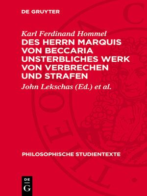 cover image of Des Herrn Marquis von Beccaria unsterbliches Werk von Verbrechen und Strafen